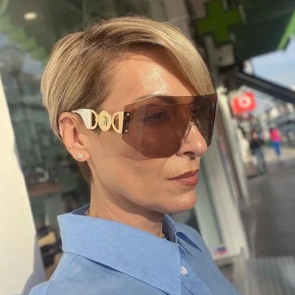 NEW VE2258 1002/7J UNISEX VERSACE SHIELD SUNGLASSES MOD 2258 10027J EYEWEAR - Picture 1 of 14